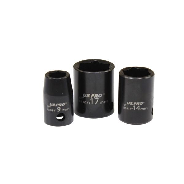 13PC 3/8" DR. SHALLOW IMPACT SOCKETS METRIC US PRO