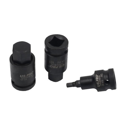 10PC 1/2" DR IMPACT HEX BIT SOCKETS US PRO