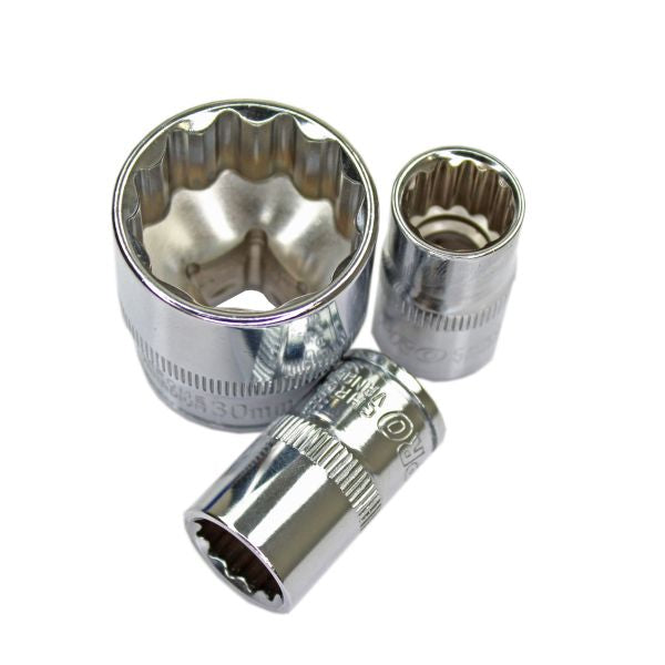 17PC 1/2" DR 12PT SHALLOW SOCKETS 10 - 30MM US PRO