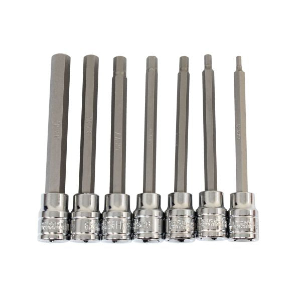 7PCS 3/8” DR. 110MM(L) HEX BIT SOCKETS US PRO