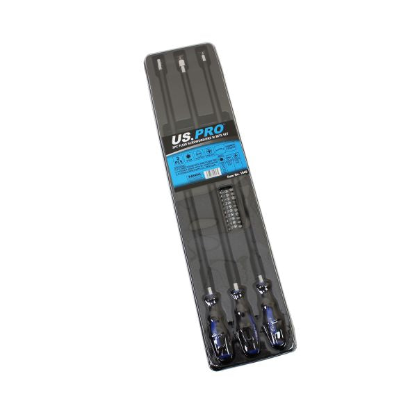 3PC FLEXI SCREWDRIVERS & BITS SET US PRO
