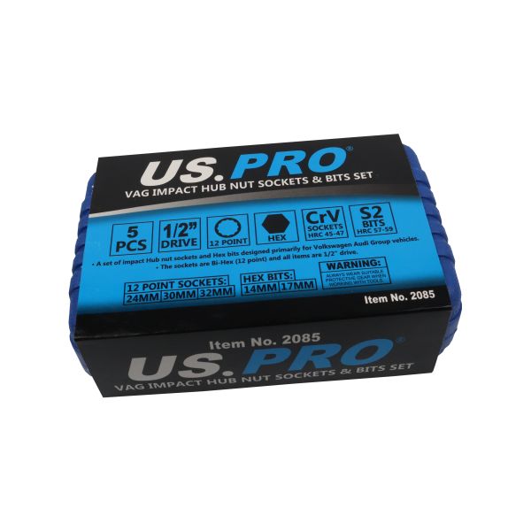 VAG IMPACT HUB NUT SOCKETS & BITS SET US PRO