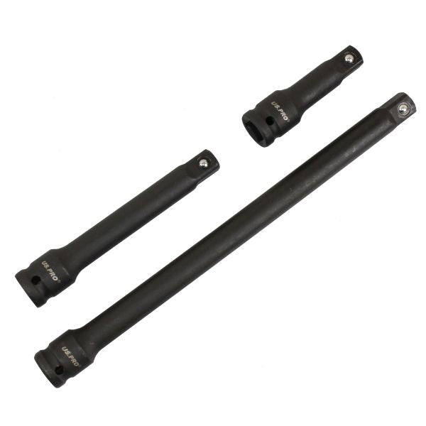 3PC 1/2" DR IMPACT EXTENSION BAR SET US PRO