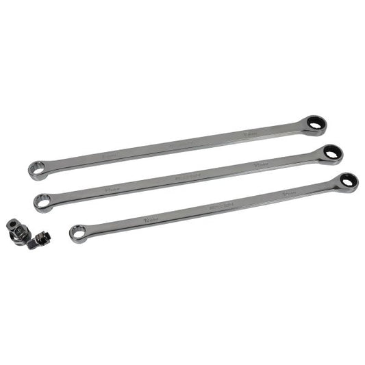 10PC EXTRA LONG DOUBLE RING SINGLE GEAR RATCHET SET US PRO