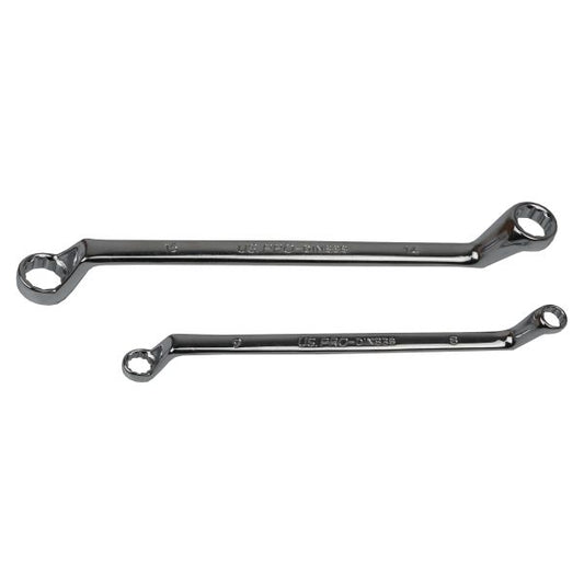 7PC DOUBLE OFFSET RING SPANNER SET 6-19MM 75DEG US PRO