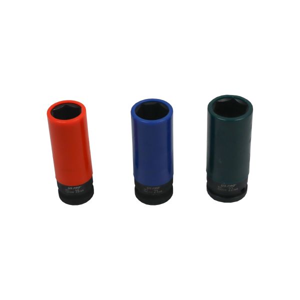 4PC 1/2" DR DEEP IMPACT SOCKETS FOR ALLOY WHEELS US PRO