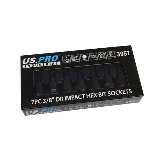 7PC 3/8" DR IMPACT HEX BIT SOCKETS US PRO