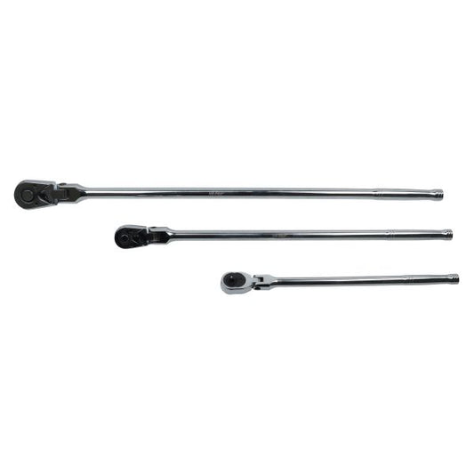 3PC EXTRA LONG FLEXI HEAD RATCHET SET - 1/4", 3/8" US PRO
