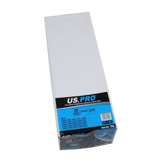 25PC METRIC COMBINATION WRENCH SET 6-32MM WITH GRIPS US PRO