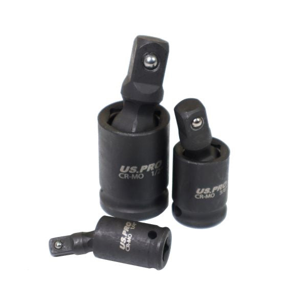 3PC IMPACT UNIVERSAL JOINT SET 1/4", 3/8" & 1/2" DRIVES US PRO