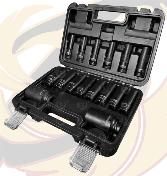 16pc 1/2 Drive Deep Impact Sockets Berlin in a plastic carry case