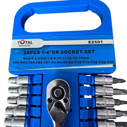 28PCS 1/4"DR SOCKET SET