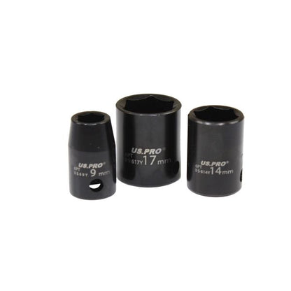 13PC 3/8" DR. SHALLOW IMPACT SOCKETS METRIC US PRO