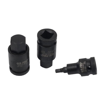 10PC 1/2" DR IMPACT HEX BIT SOCKETS US PRO