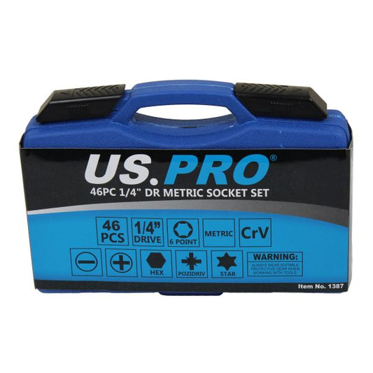 46PC 1/4" DR METRIC SOCKET SET US PRO