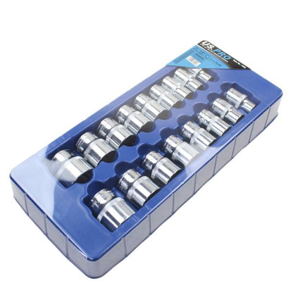17PC 1/2" DR 12PT SHALLOW SOCKETS 10 - 30MM US PRO