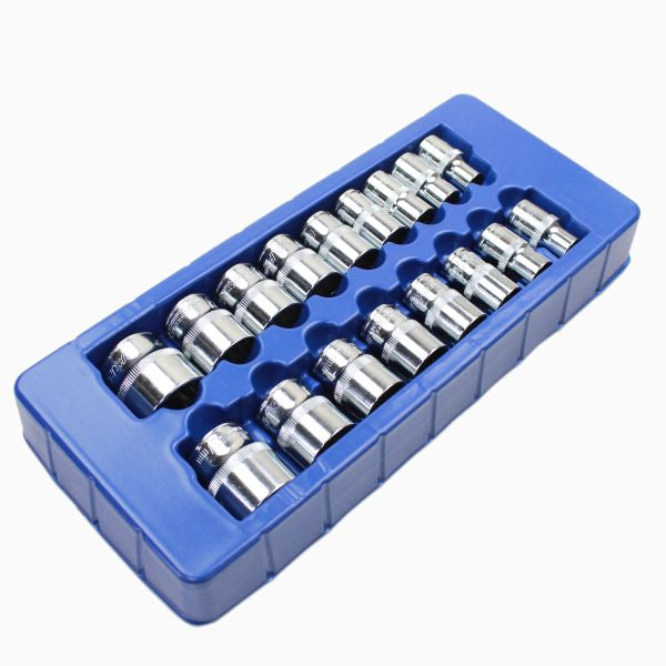 17PC 1/2" DR 12PT SHALLOW SOCKETS 10 - 30MM US PRO
