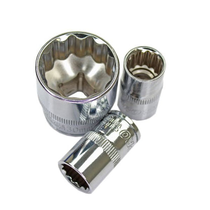 17PC 1/2" DR 12PT SHALLOW SOCKETS 10 - 30MM US PRO