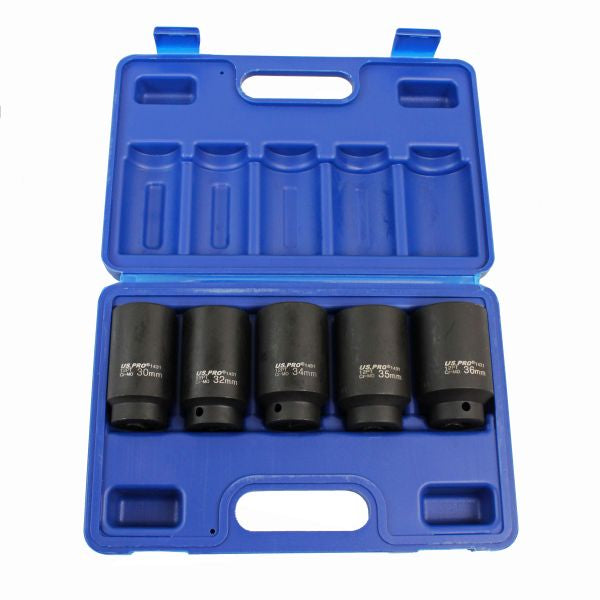 5PC 1/2" DR 12PT DEEP IMPACT HUB NUT SOCKETS US PRO