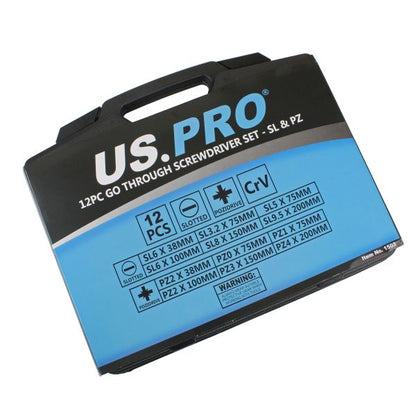 12PC GO THROUGH SCREWDRIVER SET US PRO