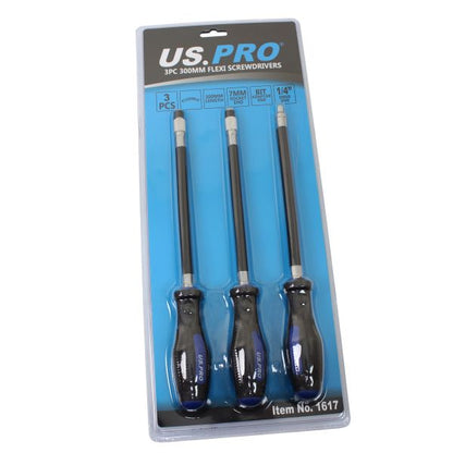 3PC 300MM FLEXI SCREWDRIVERS US PRO