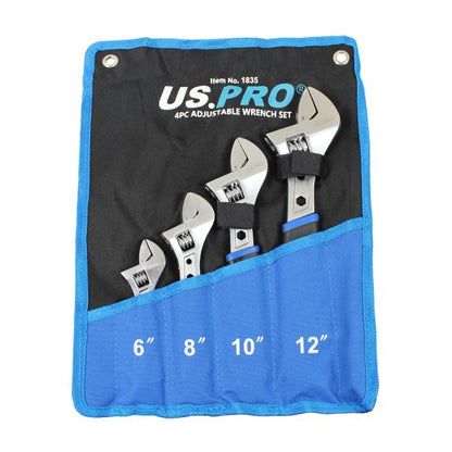 4PC ADJUSTABLE WRENCH SET US PRO