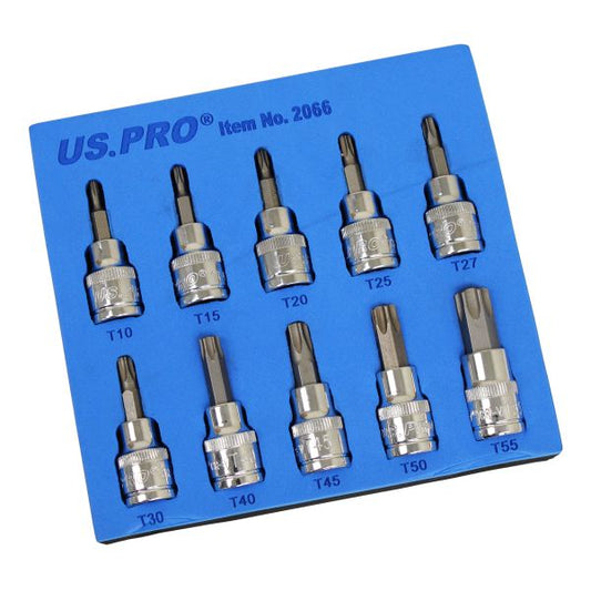 10PC 3/8" DR STAR BIT SOCKETS US PRO