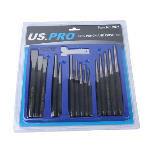 16PC PUNCH AND CHISEL SET US PRO
