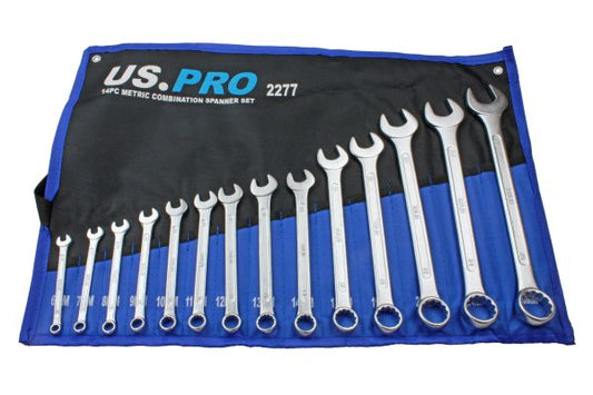 14PC METRIC COMBINATION SPANNER SET 6 - 26MM US PRO