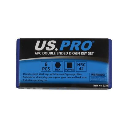 6PC DOUBLE ENDED DRAIN KEY SET US PRO