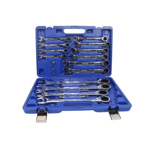 20 PC METRIC GEAR RATCHET SPANNER COMBINATION WRENCH SET US PRO