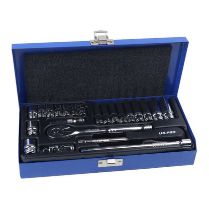 24PC 1/4" DR METRIC SOCKET SET US PRO