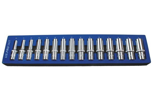 15PC 1/2" DR 12PT DEEP SOCKETS 10-24MM US PRO