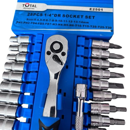 28PCS 1/4"DR SOCKET SET