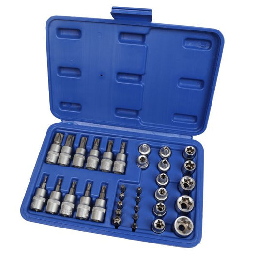 34PC 3/8" DR TORX BIT SOCKETS & E SOCKET SET US PRO