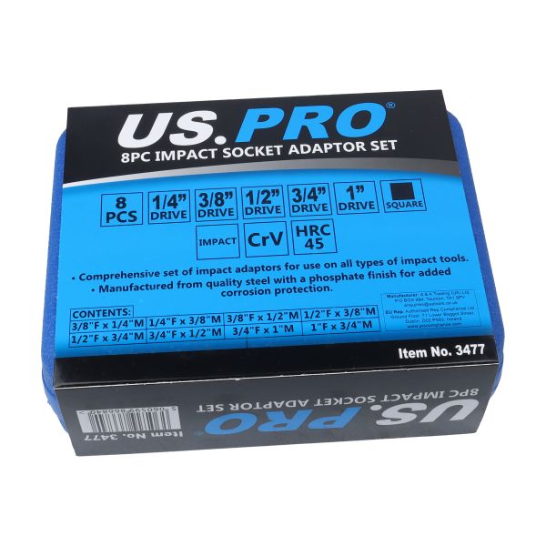 8PC IMPACT SOCKET ADAPTOR SET US PRO