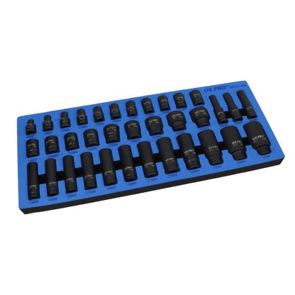 35PC 1/2" DR 6PT IMPACT SOCKET SET US PRO