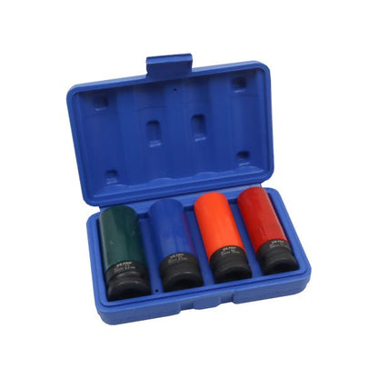 4PC 1/2" DR DEEP IMPACT SOCKETS FOR ALLOY WHEELS US PRO