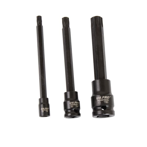 15PC EXTRA LONG IMPACT STAR TORX BIT SOCKET SET