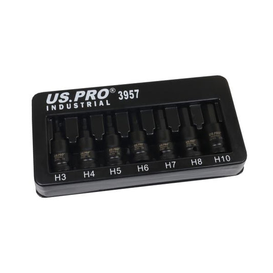 7PC 3/8" DR IMPACT HEX BIT SOCKETS US PRO