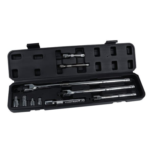 10PC BREAKER BAR SET - 1/4", 3/8" 1/2" DRIVES US PRO