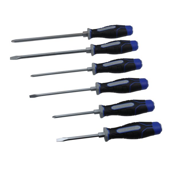 6PC GO THROUGH SCREWDRIVER SET - PH2 PH3 SL6 SL8 US PRO
