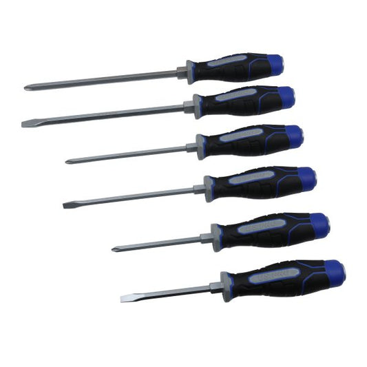 6PC GO THROUGH SCREWDRIVER SET - PH2 PH3 SL6 SL8 US PRO