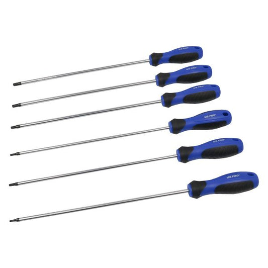 6PC LONG TAMPER STAR SCREWDRIVERS T10 - T30 US PRO