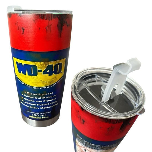 WD-40 20 Oz Insulated Mug with Leak Proof Lid Insulated Glass/Double Wall Perfect for Hot/Cold Drinks in All Seasons