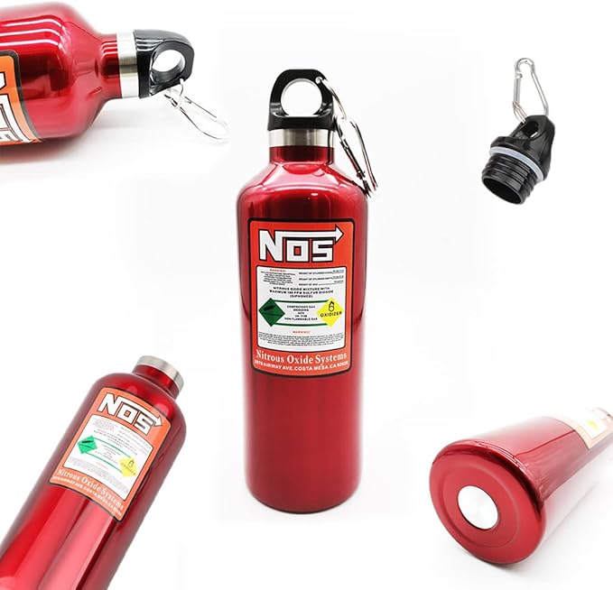 Red NOS Nitrogen Cylinder Vacuum Stainless Steel Kettle 500ml High-capacity Travel Sports Bottle Water Container