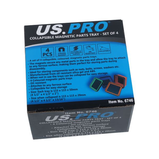 COLLAPSIBLE MAGNETIC PARTS TRAY - SET OF 4 US PRO