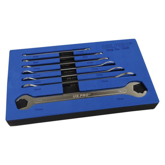 7PCS ULTRA THIN RATCHETING ACTION O/END SPANNER SET 6-19MM US PRO