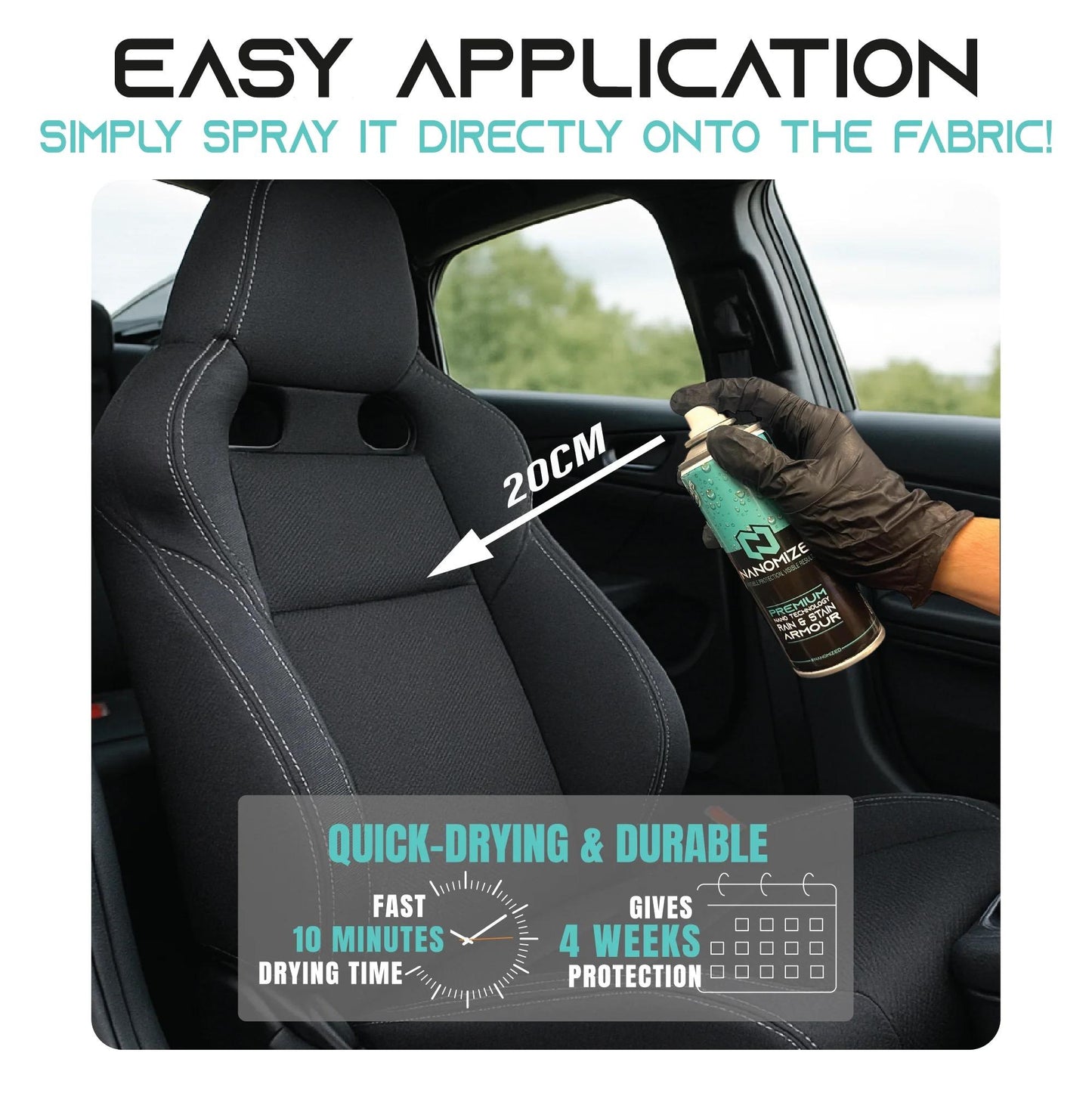 Nanomize Invisible Rain and Stain Armour Up To 28 Days Protection