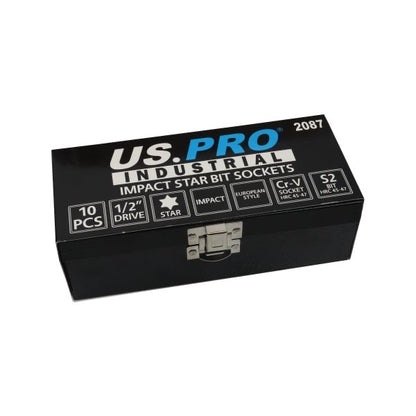 10PC 1/2" DR IMPACT TORX BIT SOCKETS US PRO